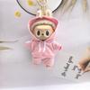 17Cm Vinyl Macaron Plüsch Schlüsselanhänger Stoffanhänger Labubu Puppe mit Pullover Hose Puppe