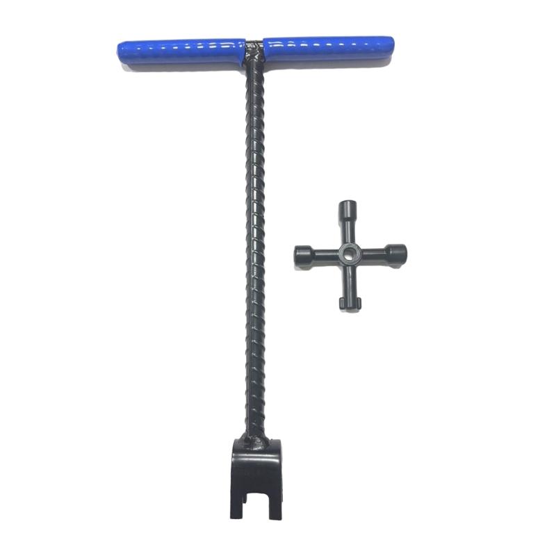 

Heavy Duty T Bar Wrench For Plumbing Systems Automotive Parts And Machinery Maintenance Durability Antislip Grip Design синій
