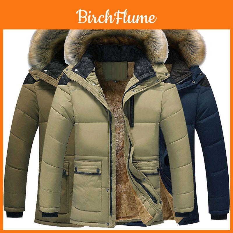 Men's Military Coat Thicken Warm Outwear Parka Hooded Jacket Outdoor Winter Fashion