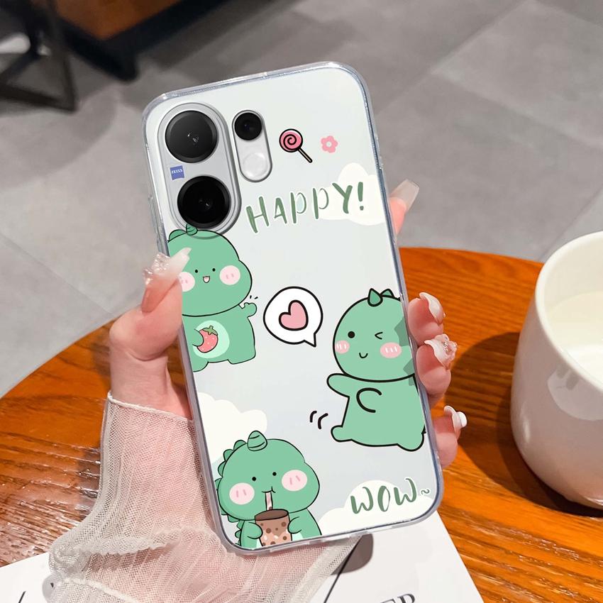 Casing For Vivo V60 V40 Lite V30e Y38 Y39 Y78 X200 Ulta X200s Case Cute Rabbit Panda Dog Back Covers TPU Silicone Soft Clear Phone Bags For Vivo Shell