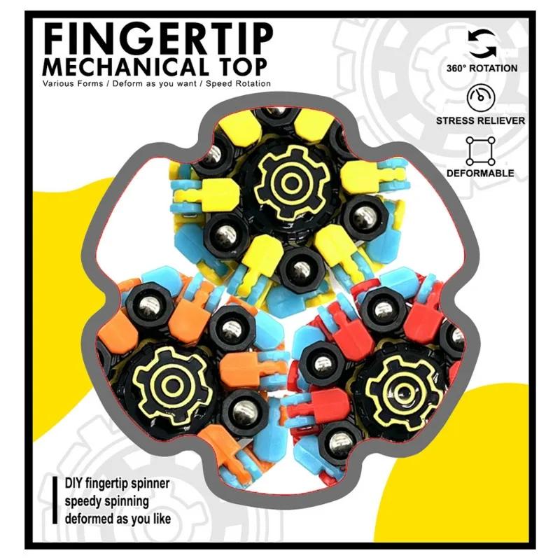 Foldable Fidget Spinner Colorful Metal Gyro Mechanical Smooth Rotatable Decompression Chain Toy Desk Toy Gifts
