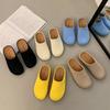 French Niche Hollow Breathable Bag Head Half Slippers Women's Summer New Wear Roman Style Thick-soled Muller Slippers