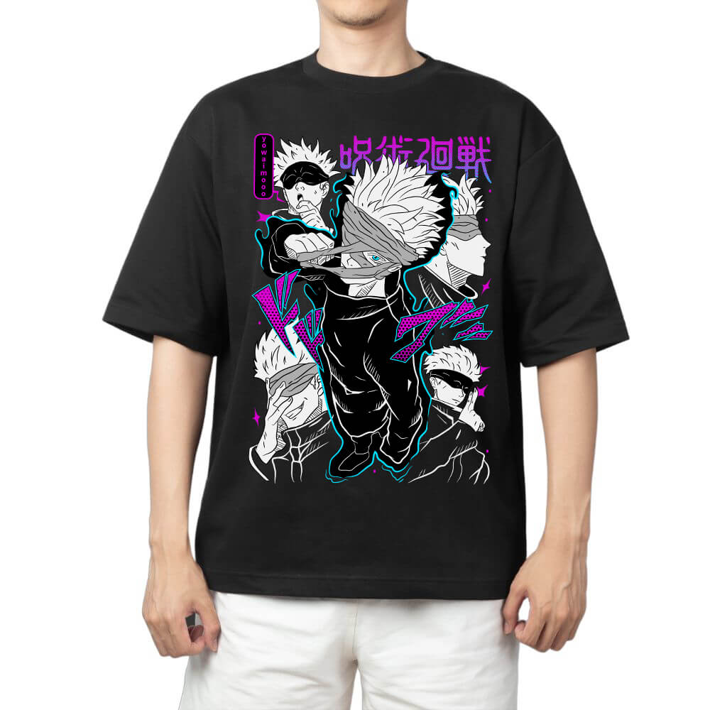 Jujutsu Kaisen Satoru Gojo Hollow Purple Technique Anime Print T Shirt Men 2026 Summer Casual Streetwear Oversized Cotton Tees
