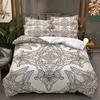 Boho Mandala Bedding Set, Hand-Drawn Queen Size Design,  Soft Microfiber duvet cover Pillowcases, Meditation & Yoga Decor, Gift