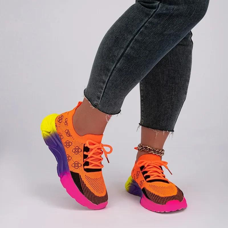 Women's Breathable Mesh Platform Shoes New Increase Height Chunky Sneakers for Women Tenis Outdoor Women's Casual Running Shoes