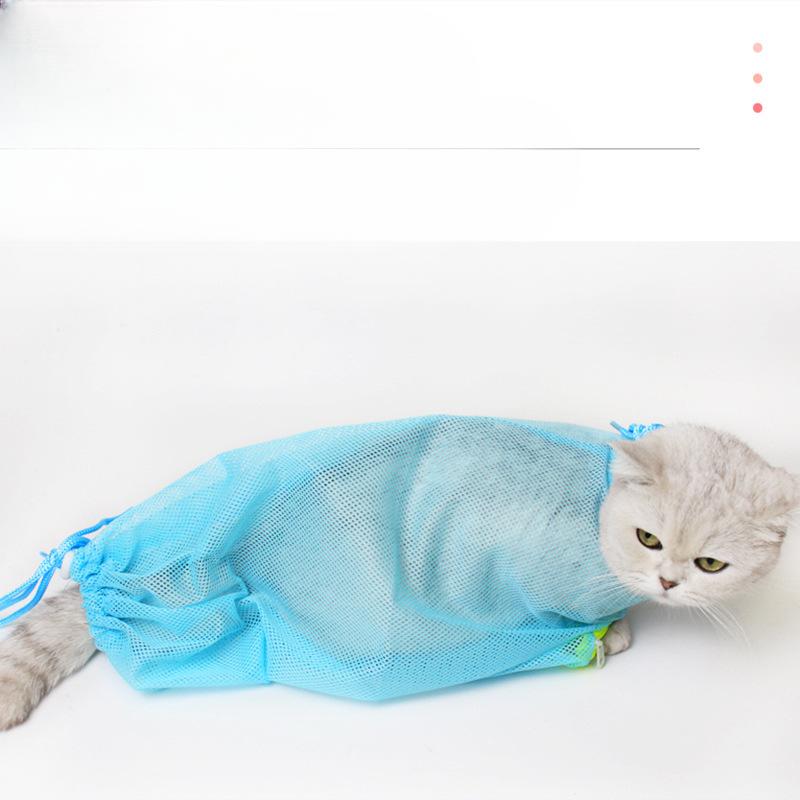 Mesh Cat Washing Bag, A Perfect Cat Bathing Tool, Fixed Bag, Anti-scratch and Anti-bite, Nail Trimming, Medicine Feeding, Injection, Ear Cleaning