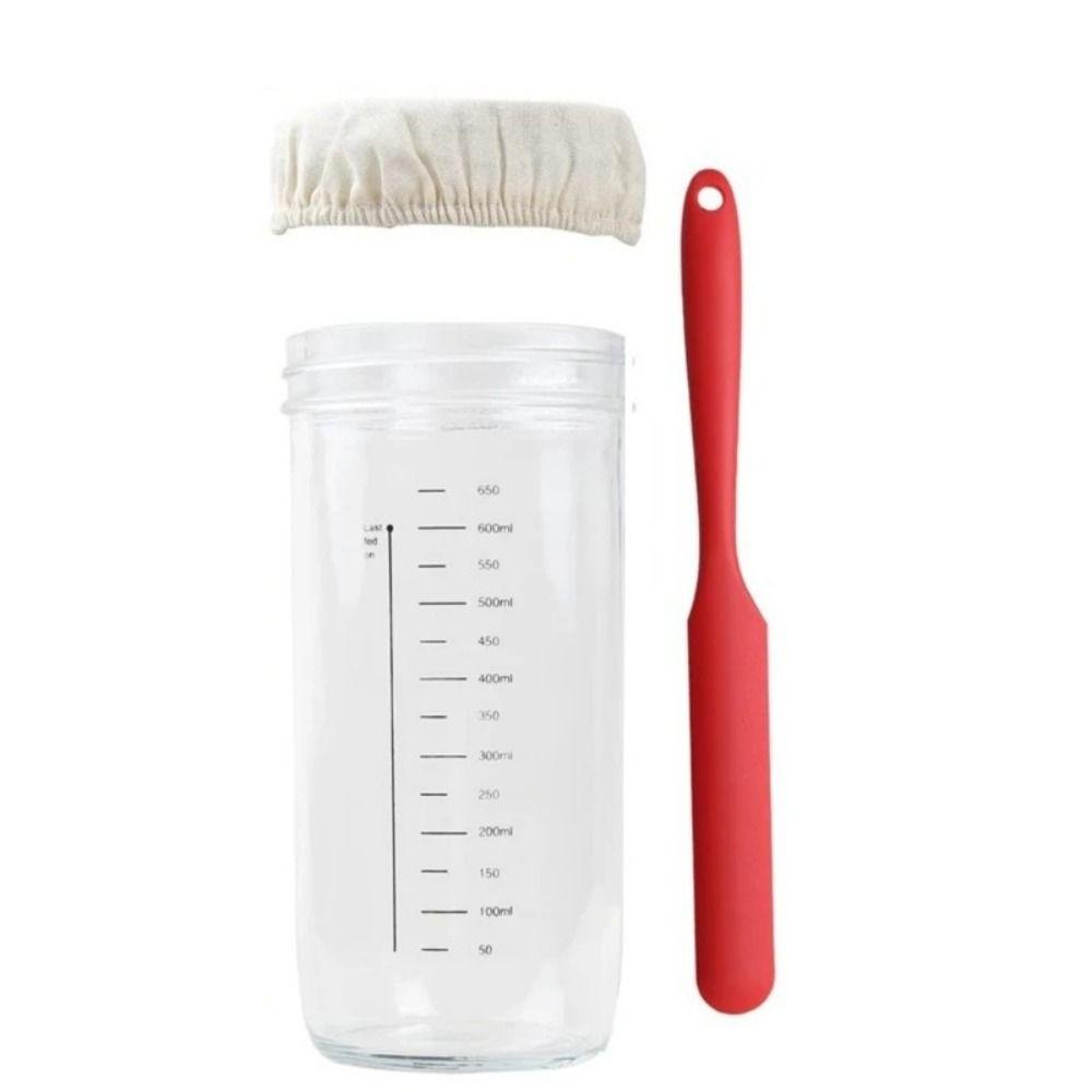 Reusable Sourdough Starter Jar Kit Heat Resistant Sour Dough Starter Culture Jars  Caviar