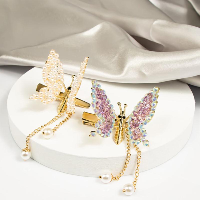 Cute Moving Butterfly Hairpin Girls Tassel Barrettes Hair Accessories Shaking Move Wing Top Clip Bangs Clip Jewelry