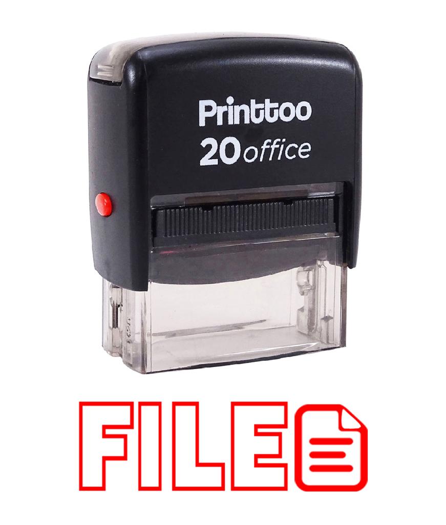 Printtoo Office Stationary Custom Stamp FILE Self Inking Rubber Stamp-Black