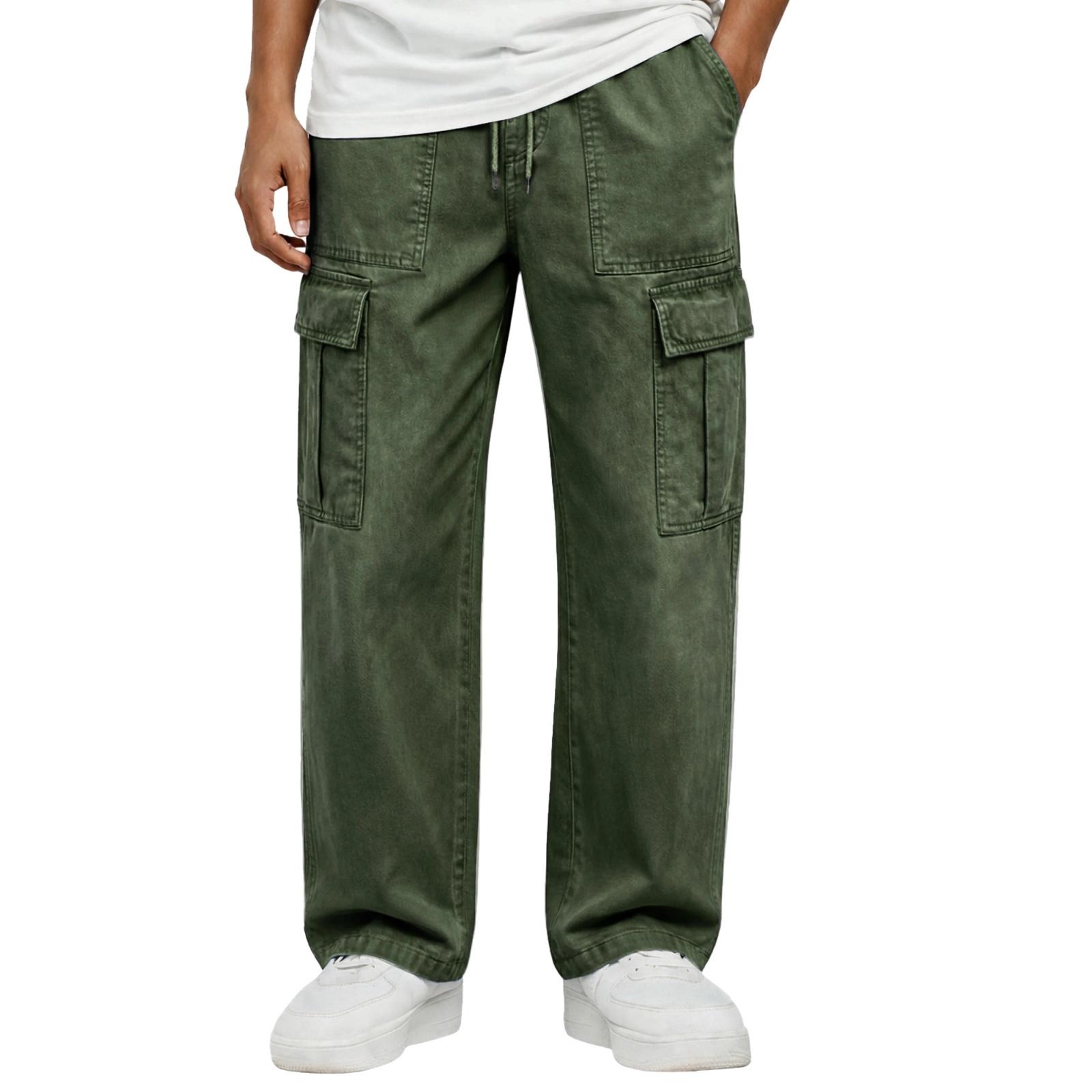 Мужские льняные брюки Four Seasons Thin Breathable Cargo Multi-pocket Loose Casual Wide Leg M