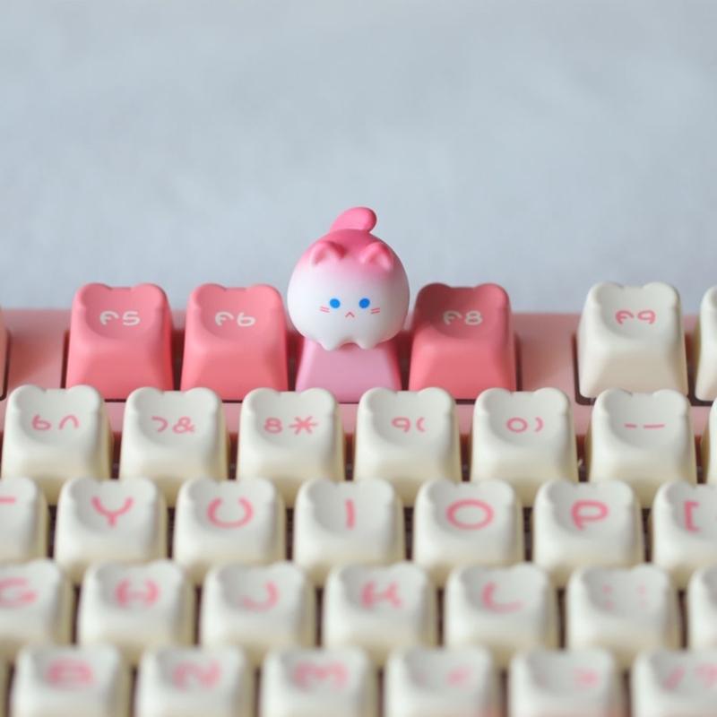 3D Mechanical Keyboards Creative Cartoon Rabbit Shaped Gamer Keyboards Keycaps for Office Decompression