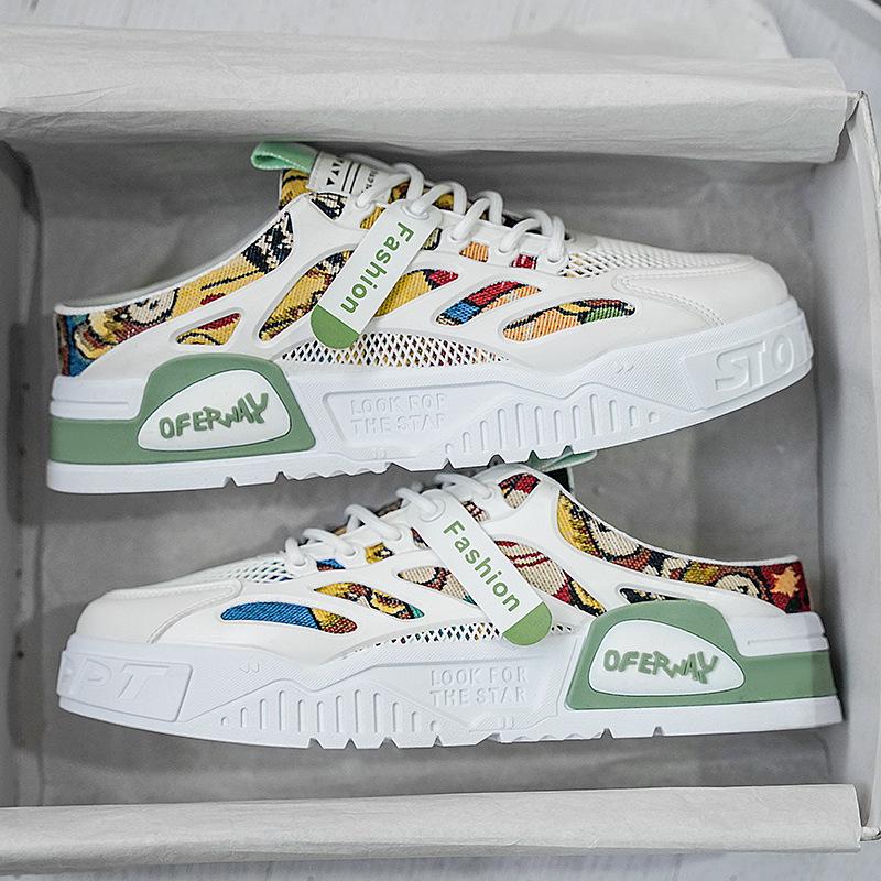 

Чоловіче взуття літнє сітчасте дихаюче універсальне повсякденне нішеве оригінальне полотняне взуття для скейтборду студентське спортивне взуття для збільшення росту біле модне взуття 44