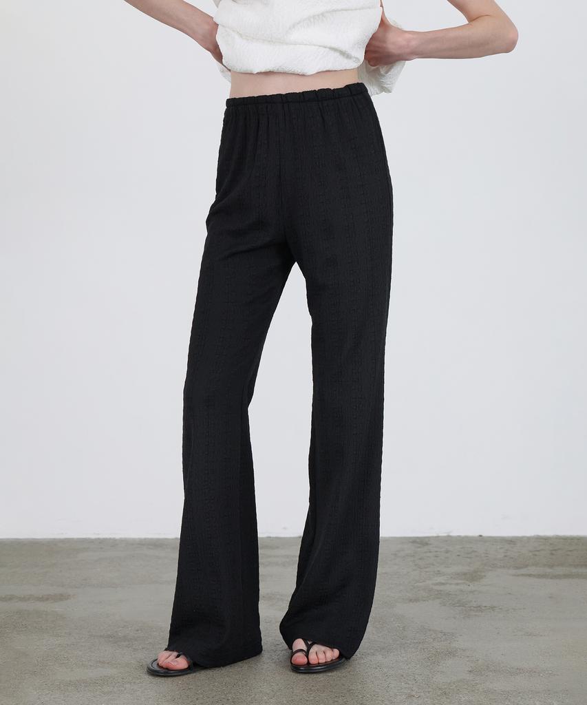 Leuba Layered Slim Boots Cut Pants - Black