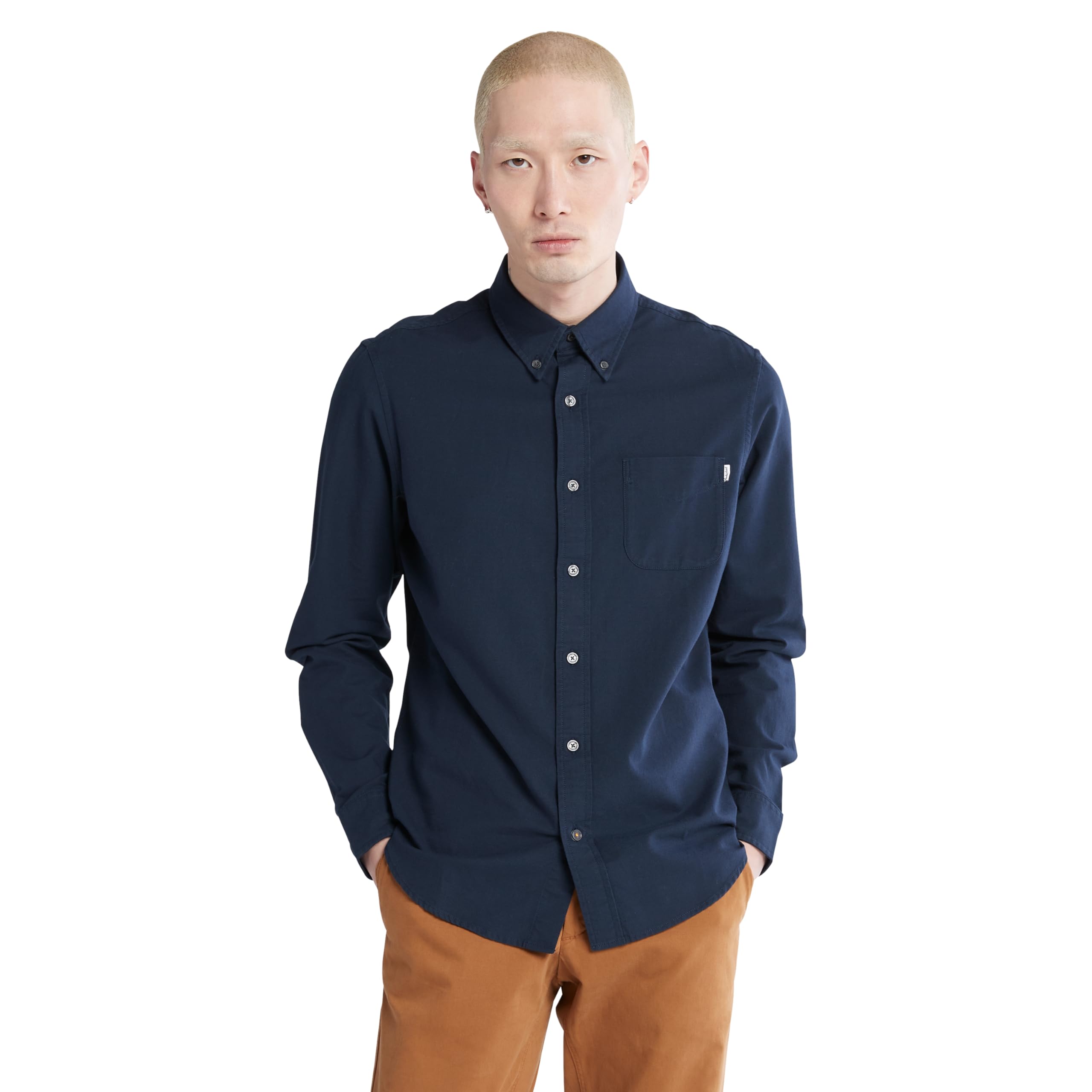 

Timberland Men s Long Sleeve Oxford Shirt, Dark Sapphire, Size 2, Medium, TB0A2ES5Z161