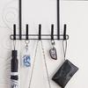Home No Installation Metal 5 Hook Door Hanging Hooks for Bedrooms & Bathrooms Towels Clothes Hats Organizer Wallet Storage Shelf