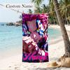 Demon Slayer Custom Name Printed Beach Towel Personalized Soft Towel For Swimming Beach Travel