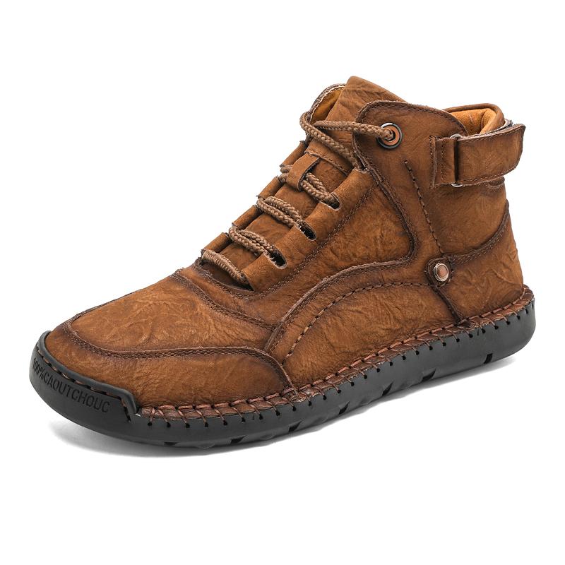 

Fashion Handmade Casual Leather Men Shoes Fashion Comfortable Outdoor Mens Sneakers Breathable Non-Slip Lace-up Mens Winter Mens Boots 38