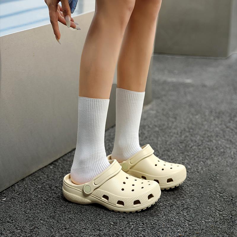 Doctor Surgery Slippers Men's and Women's Summer New Pregnant Women's Home Non-smelly Feet Thick-soled Non-slip Bag Head Slippers Hole Shoes