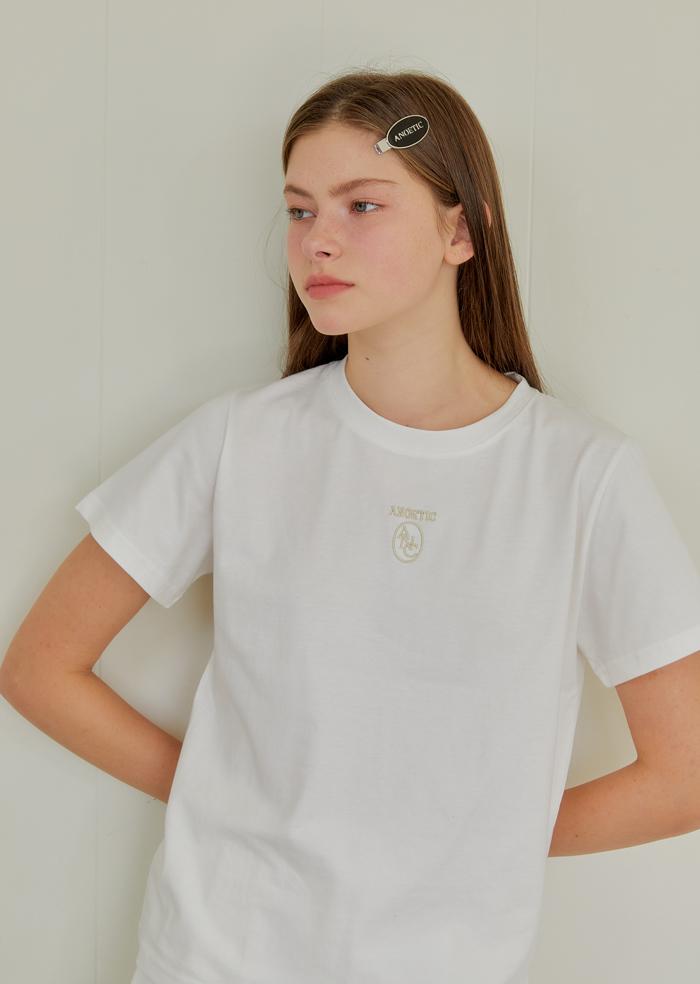 ANOETIC Anc Embroidery Logo Tee_White