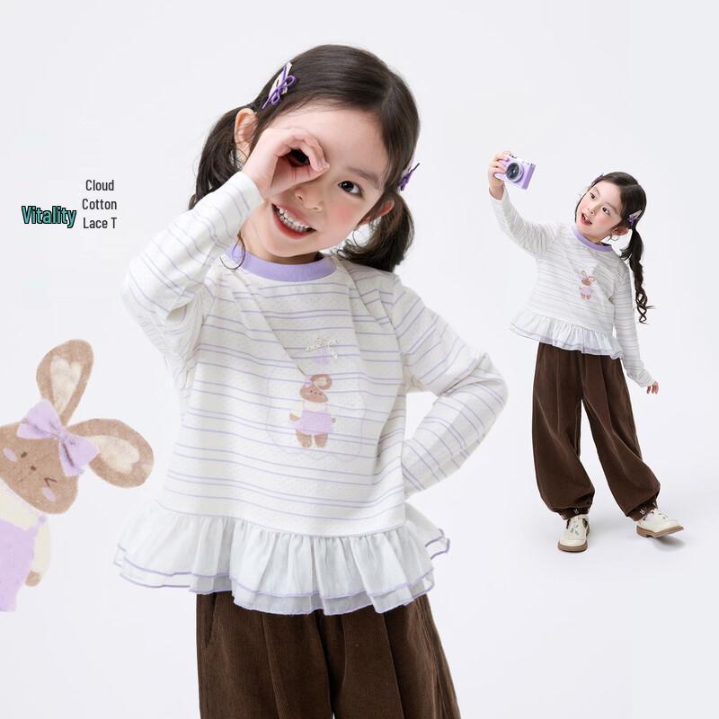 Girls  Cartoon Print Long Sleeve T-shirt 105