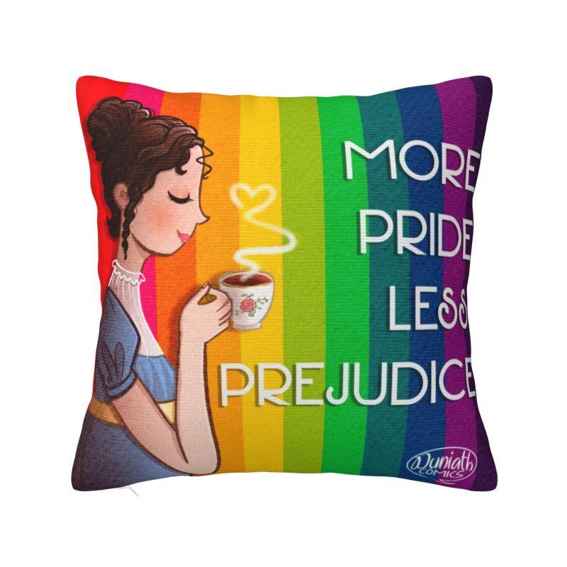 Custom Jane Austen Tea Pride Edition Nordic Throw Pillow Cover Home Decor Watercolor Pride and Prejudice Chair Cushion 30x30CM(12x12in)