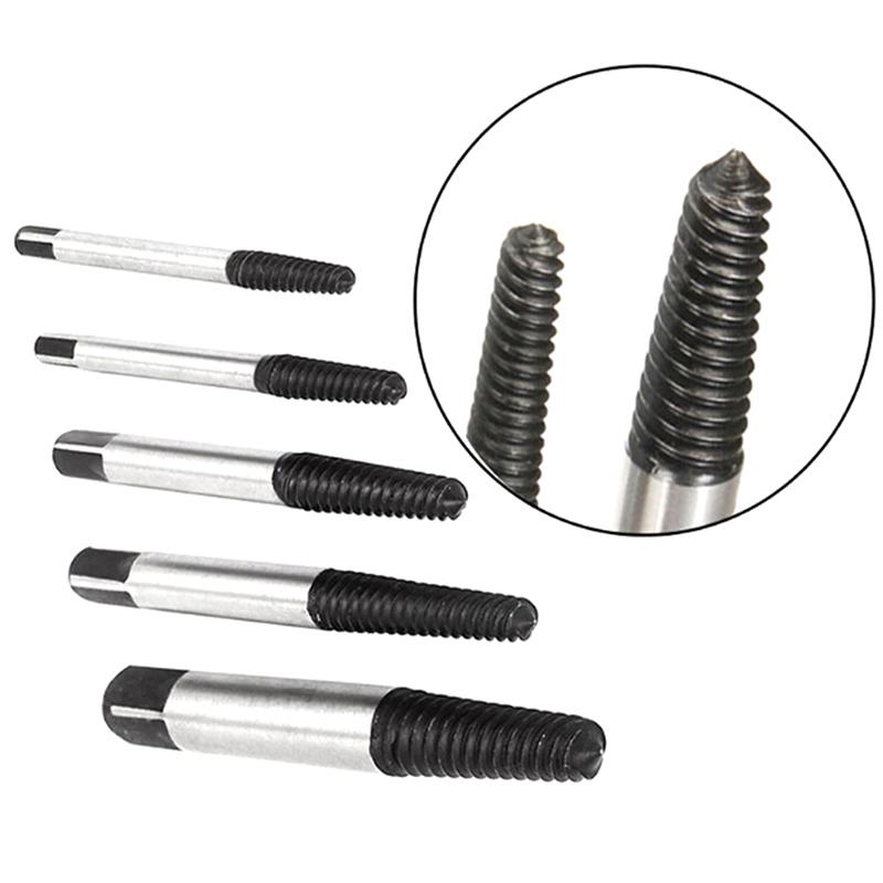5Pcs/Set Damaged Screw Extractor Easy Out Set Bolt Stud Remover Tools Kit