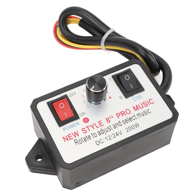 Car Horn Controller 16 Sound Effect Adjustable DC 12V 24V Dual Tone Car Horn Controller Unit for Motorcycles Cars Vans Yachts