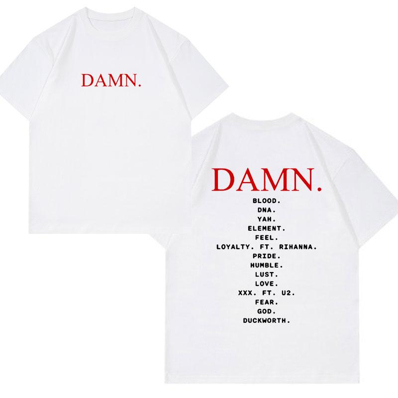 

Футболка Damn Kendrick Lamar Мужская футболка с трек-листом альбома Pglang Mr Morale & The Big Steppers Футболки в стиле хип-хоп, готика, большие футболки XL белый