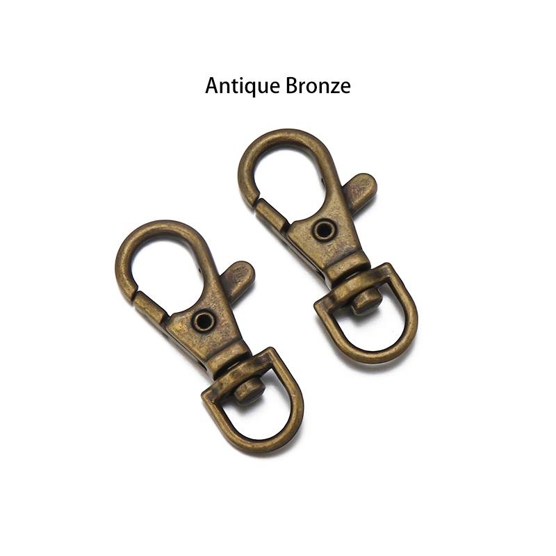 10pcs/bag Retro Alloy Keychain Lobster Clasp Hooks Swivel Split Key Ring For Dog Chain Bag Key Pendant Connector Accessories