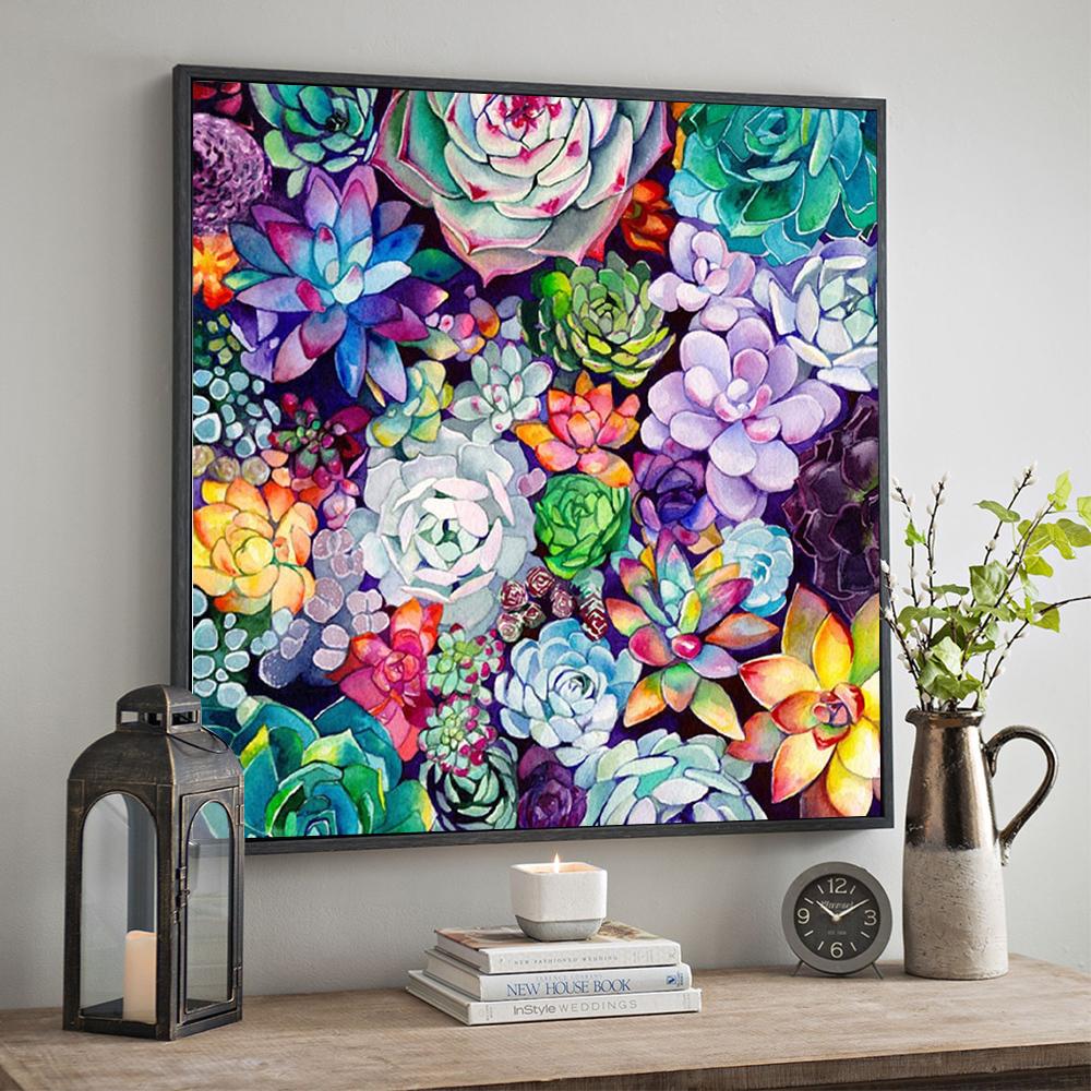 Diamond Painting Flower Cross Stitch Set Diamond Embroidery Scenery Full Square Drill Mosaic Plant Handmade Gift