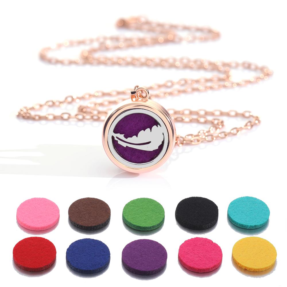 New rose gold Tree Of Life Aromatherapy Perfume Locket Fashion Essential Oil Diffuser Necklace For Women Pendant Jewelry Gift