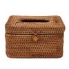 Rectangular Rattan Tissue Box Cover Rattan Woven Tissue Box Holder for Bathroom Organizer Countertop Bedroom Living