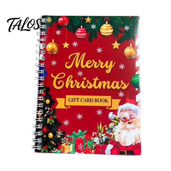 Interactive Gift Card Display Book Christmas Book, 7" x 5" Spiral Bound Merry Handmade Presenting Album Booklet, Greeting Album, Personalized for Xmas