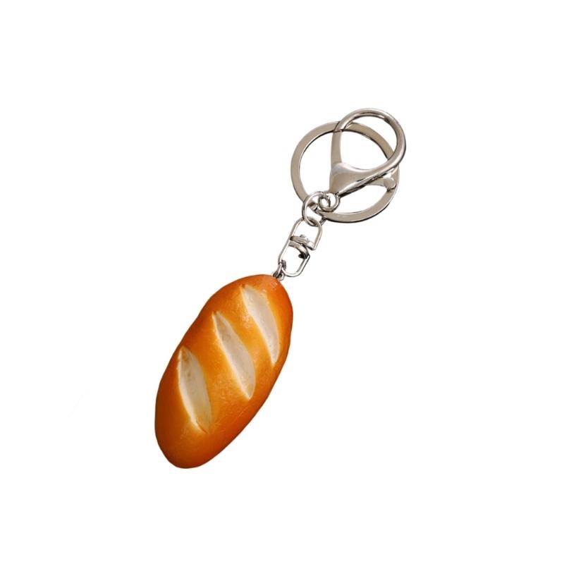 Adorable Mini Bread Keychain Cute Realistic Food Toy Charm Bread Key Holder For Keys Bags Backpacks And DIY Crafts