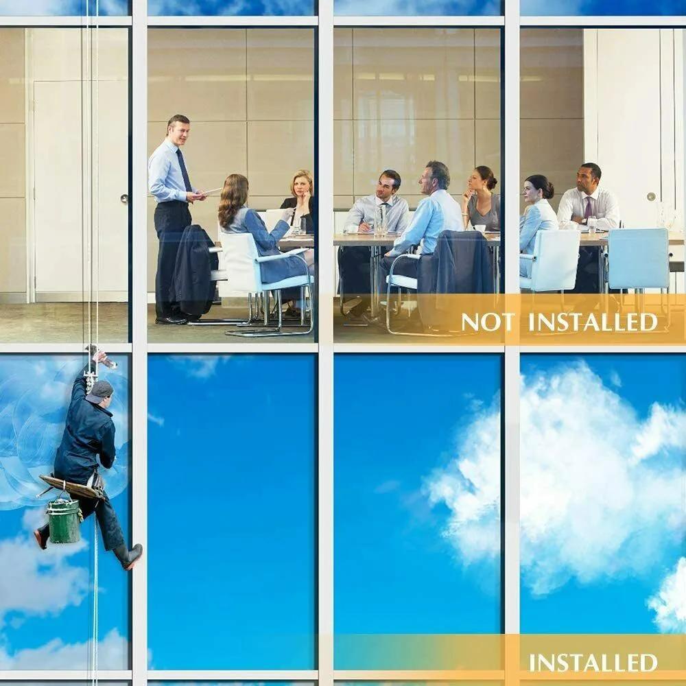 60x200cm One Way Mirror Window Film Reflective Home Privacy Solar Tint Foil Glass Sticker Heat Insulation Anti UV For Office