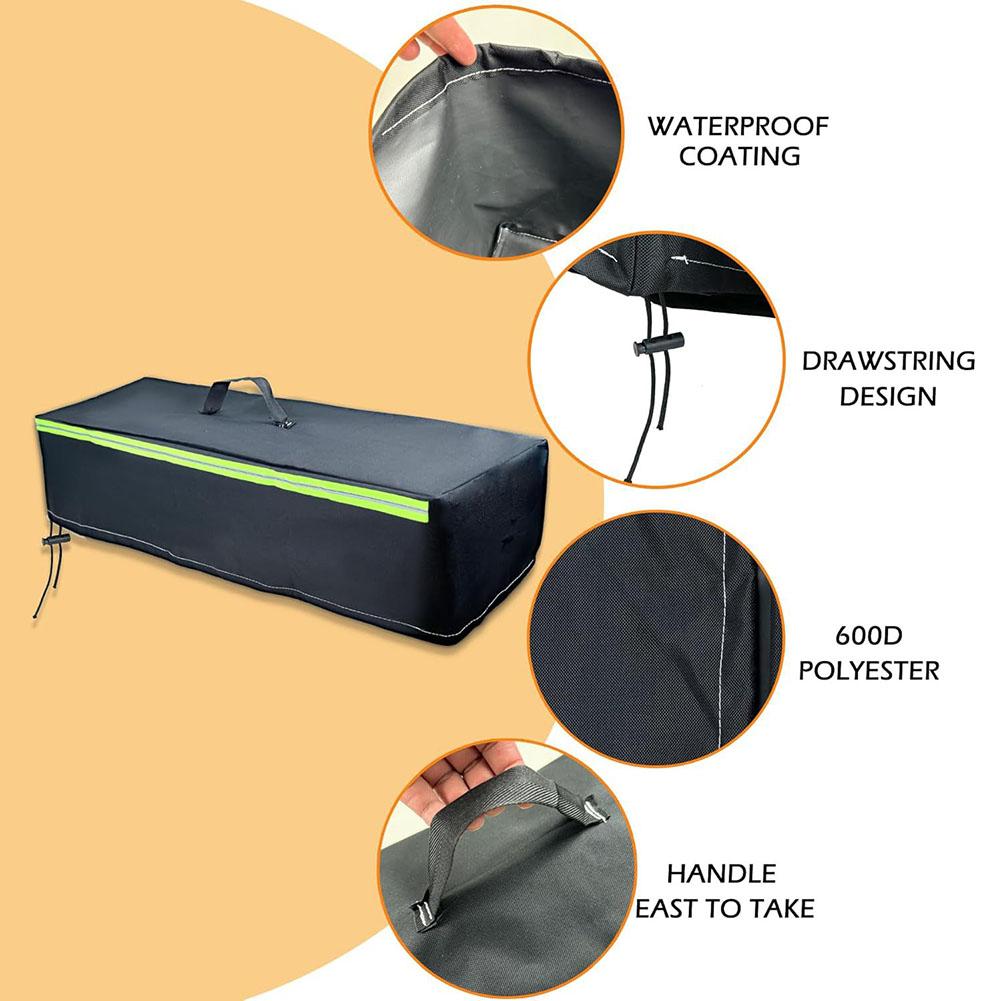1PC Outdoor Firepit-Cover 75*25*22cm 28" Rectangular Tabletop Firepit-Cover With Glow In Dark Stripe,Waterproof Dust Covers