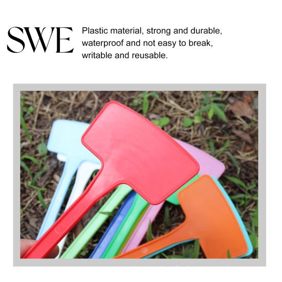 Plant Plaques 10Pcs/Set Labels Waterproof Insert Design Solid Color T-Shape Plastic Tags for Gardening