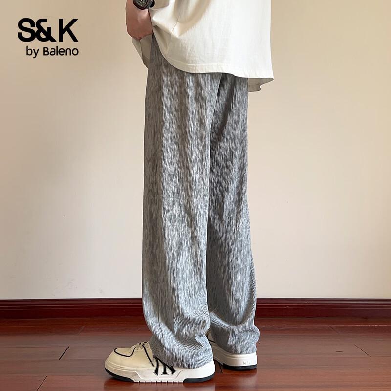 Baleno S&K Men's Textured Straight-Leg Casual Trousers