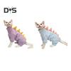 Dinosaur Cat Clothes Winter Sphynx Cat Pajamas Costume Soft Fleece Warm Cat Jacket for Indoor Hairless Cats