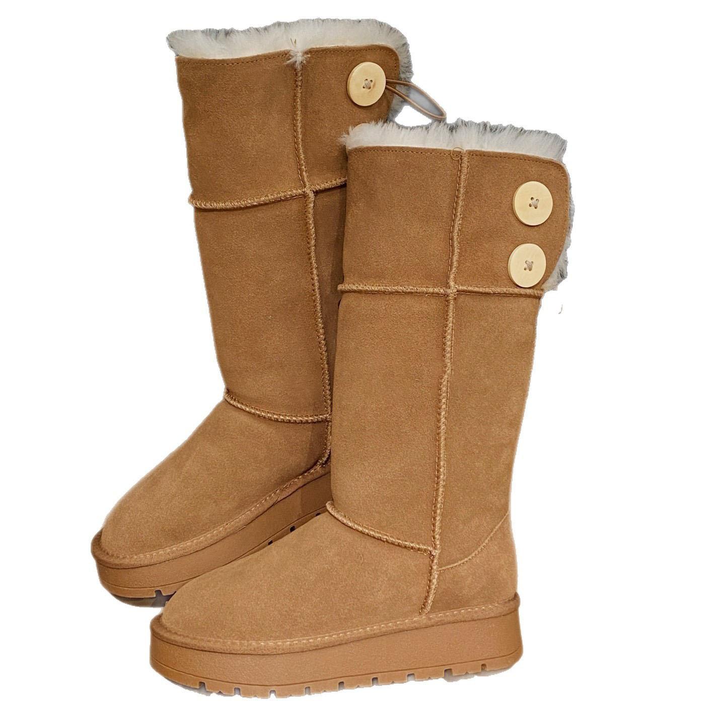 

Tall snow boots women s 2025 winter new velvet and thick-soled heightening boots thick wool cotton shoes 40