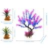 Aquariums Decoration Realistic Green Plant Artificial Moss Tree with Base for Fishtanks Home Use and Office Desk Decors