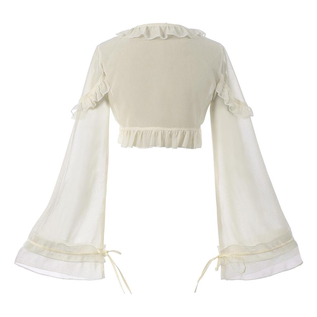 Evropský a americký gotický Lolita večerní kabát - Dámská dlouhorukávová šifonová šála pelerína