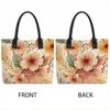  Watercolor Floral Print Casual Tote Bag for Daily Use