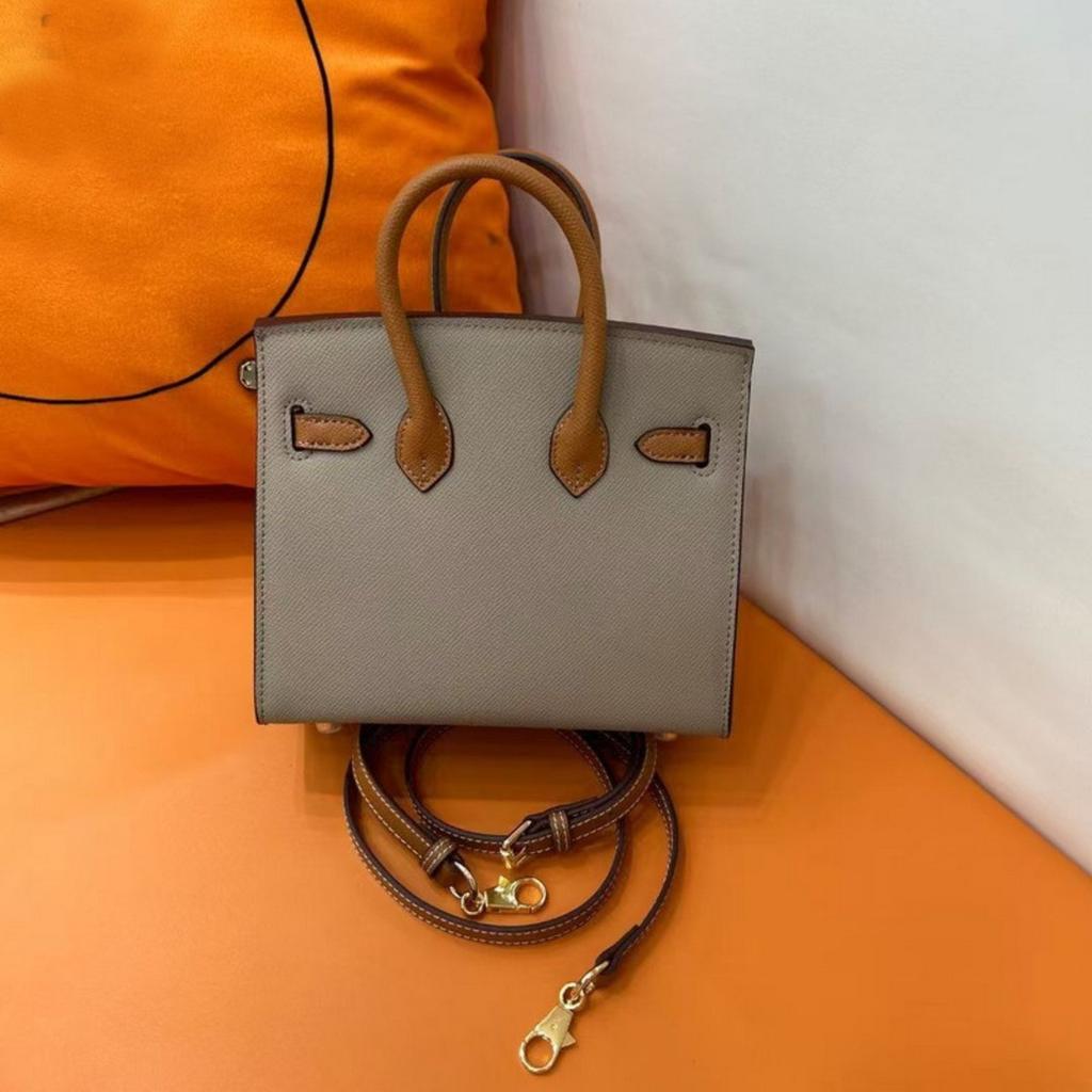 2026 neue Handtasche aus Leder mit Palmenmuster und Farbkombination in Platin, Europäischer und Amerikanischer Modestil, Leder-Damenhandtasche