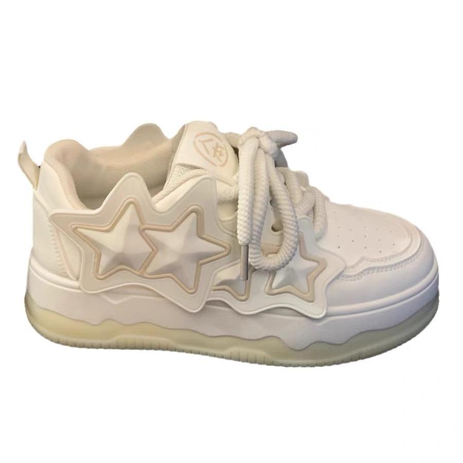 Dopamine Star Shoes Women's Platform Bread Shoes 2025 New Spring Student Board Shoes Versatile Niche Sports Shoes