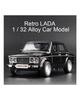 1/32 Scale LADA 2106 Diecast Car Model Toy, Pull Back Toy Vehicle with Sound and Light for Kids Toddler Boys Girls Gift Collection