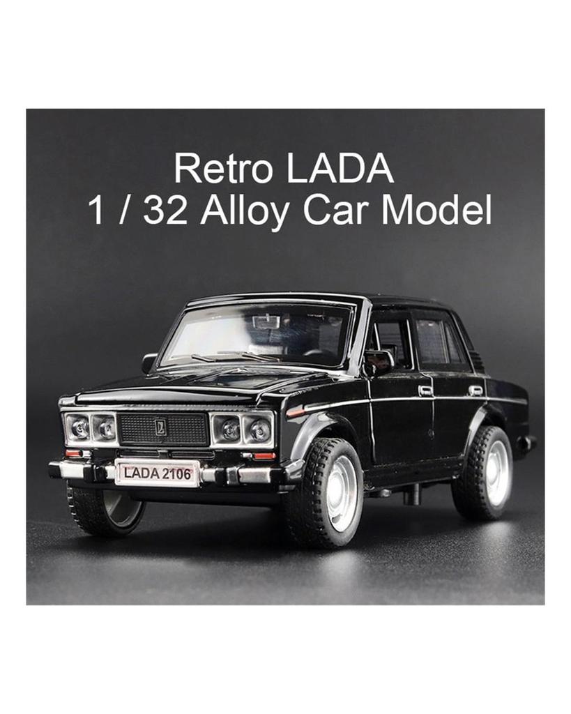 1/32 Scale LADA 2106 Diecast Car Model Toy, Pull Back Toy Vehicle with Sound and Light for Kids Toddler Boys Girls Gift Collection
