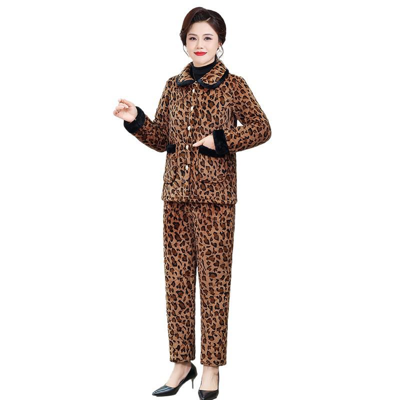Stylish Winter Velvet-Trimmed Cotton Jacket & Pants Set for Middle-Aged and Elderly: Warm, Loose-Fit Two-Piece Suit