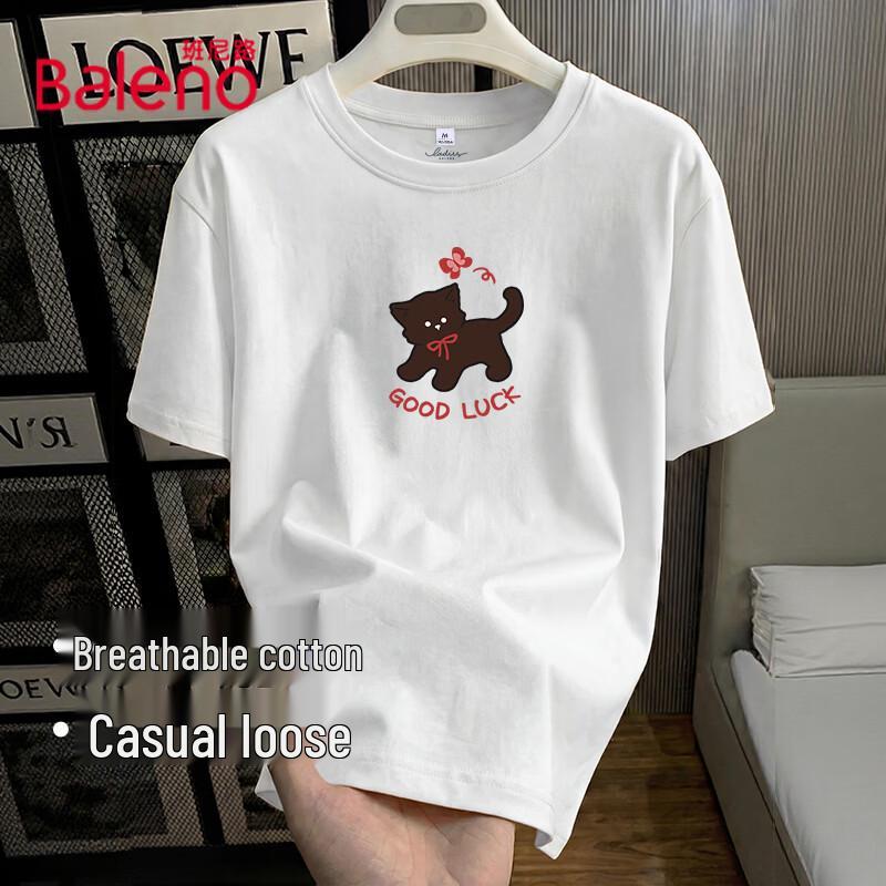 

Baleno Women s 100% Cotton Butterfly Cat Print T-Shirt S