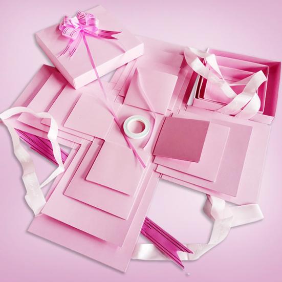 Explosion Gift Box 5-Layer Snack Explosion Box DIY Scrapbooking Box for Anniversary Birthday Valentine's Day Wedding Gift